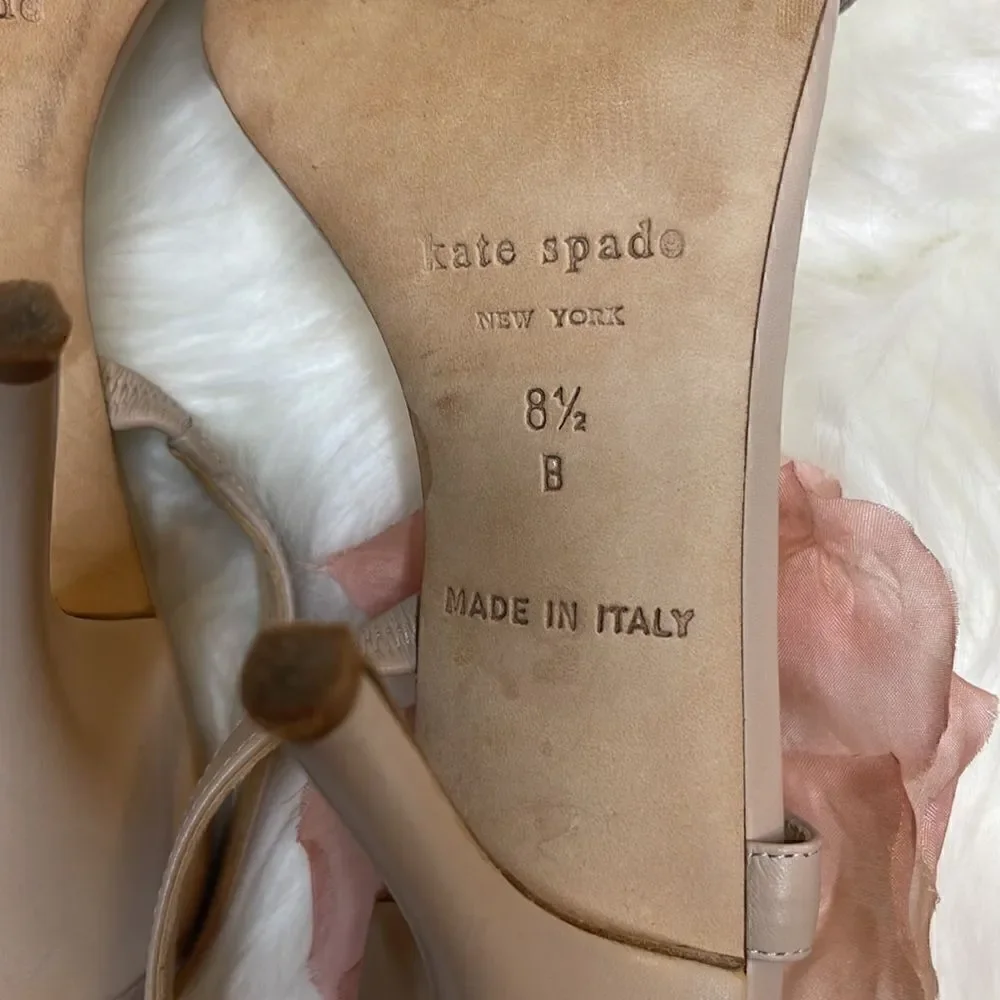 Kate Spade Lavish Powder/ Calf Blush Flower Heel Size 8.5M